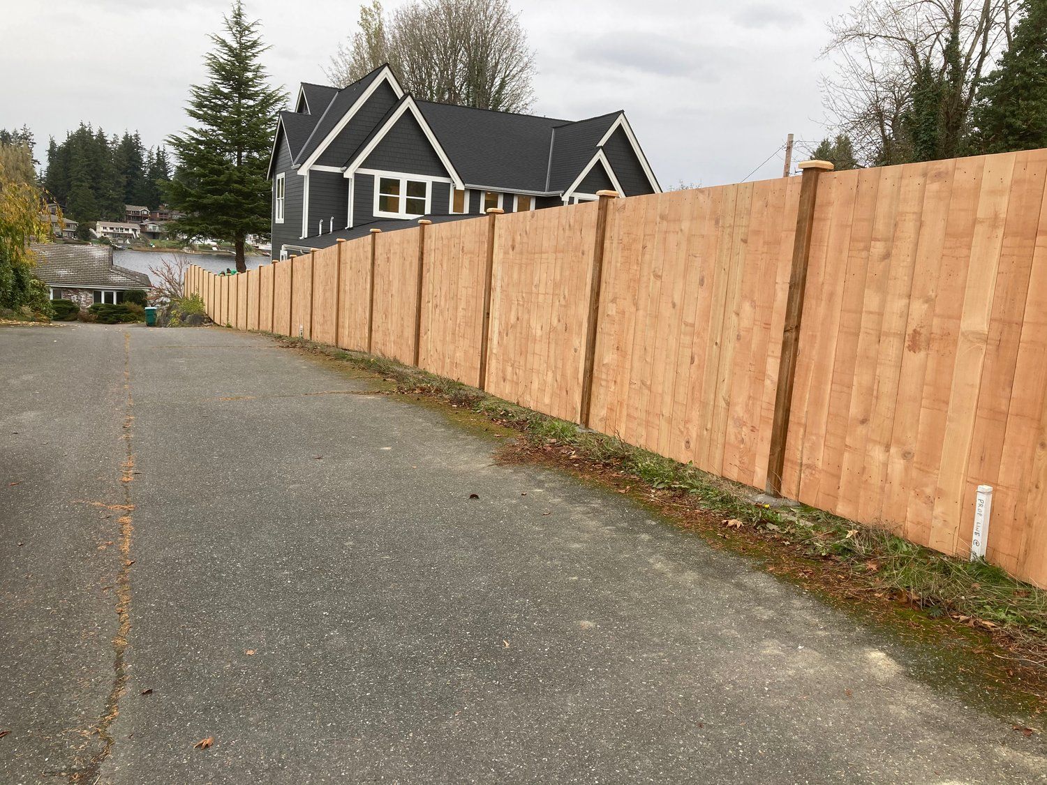 Cedar wood estate style fence