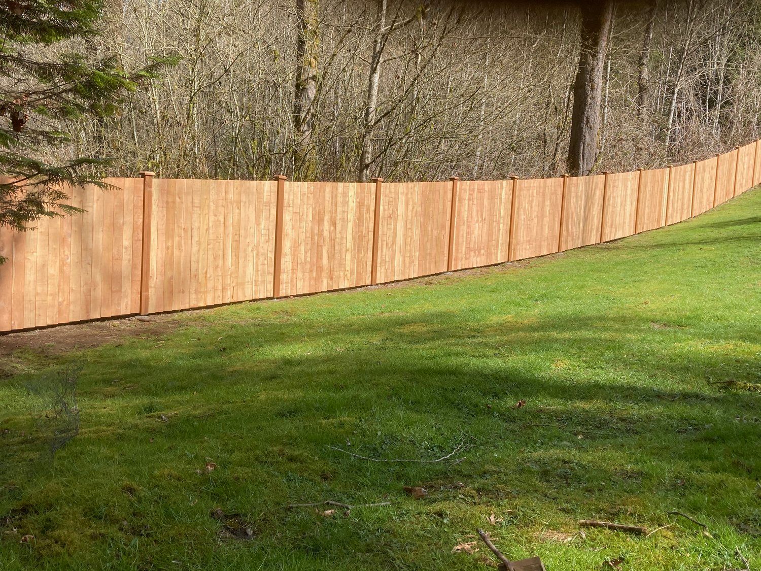 Cedar wood estate style fence